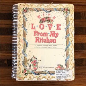 With Love From My Kitchen Cookbook Charming Recipe Keeper with Floral Accents